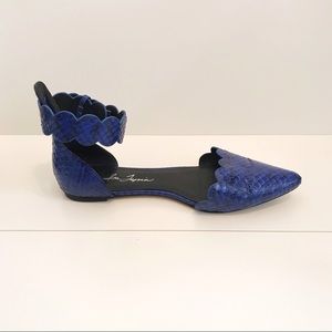 Isa Tapia Blue Snakeskin Flats
